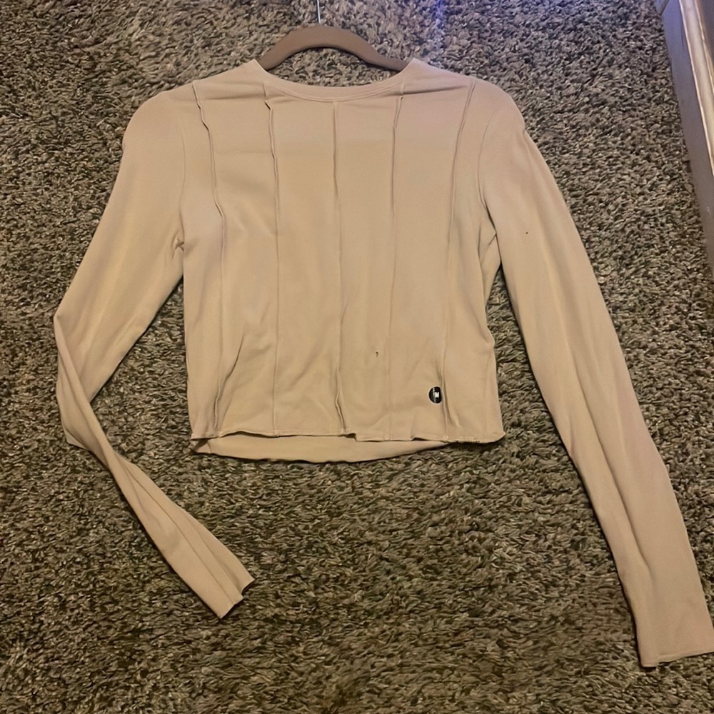 Tan hollister long sleeved shirt